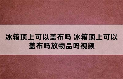 冰箱顶上可以盖布吗 冰箱顶上可以盖布吗放物品吗视频